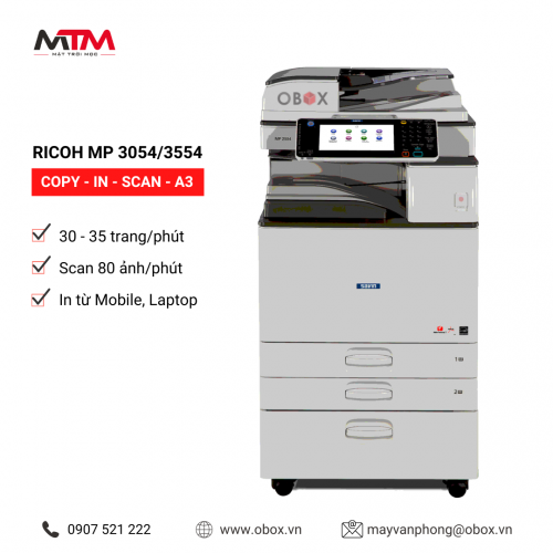 RICOH MP 3054/3554 - Gói thuê 500 bản/tháng